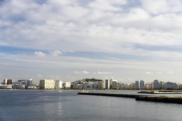 Tangier city and port, coastal landscape, Morocco, Africa