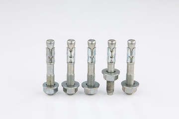 Expansion anchors on a white background