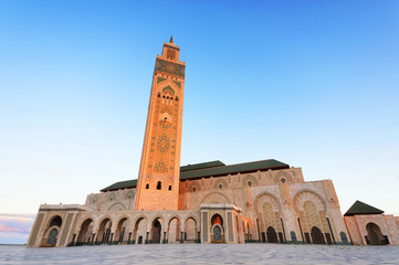Fototapeta premium The Hassan II Mosque, Casablanca. It is the largest mosque in Morocco and the third largest mosque in the world