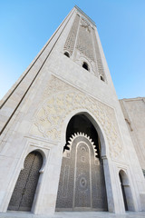 Obraz premium The Hassan II Mosque, Casablanca. It is the largest mosque in Morocco and the third largest mosque in the world