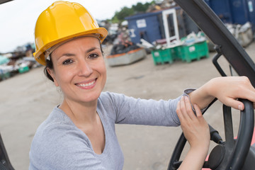 engineering woman driving a vehicle