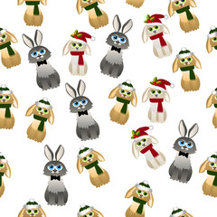 cute rabbit with scarf