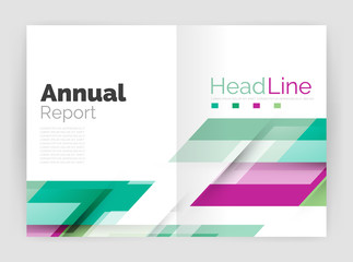 Geometric business annual report templates, modern brochure flyer template