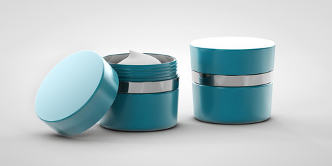 3d Illustration of cream on gray backround