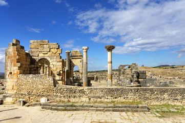 Obraz premium Roman Empire ruins of Volubilis, Morocco, Africa