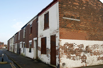 slum housing, derelict and rundown social housing. kingston upon Hull 