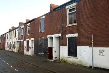 slum housing, derelict and rundown social housing. kingston upon Hull 