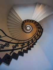 Spiral staircase in the building