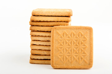 biscuits on white background