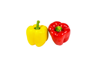 Fresh peppers isolated on white background