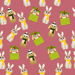 cute rabbit with scarf