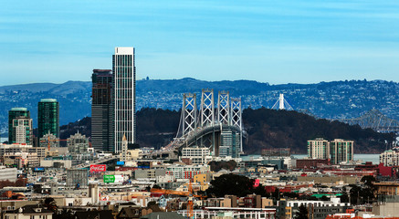 Naklejka na ściany i meble San Francisco with the Bay Bridge