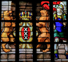 Coat of Arms of Amsterdam - Stained Glass