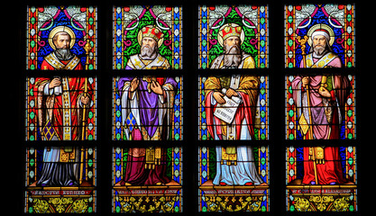 Latin Saints - Stained Glass Window in Den Bosch Cathedral
