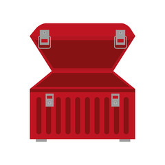 red tool box over white background. repairs tools design. vector illustration