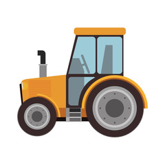 Tractor vehicle icon. Machine tool instrument farm and agriculture theme. Isolated design. Vector illustration