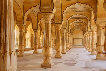 Deurstickers Vestingwerk Sattais Katcheri Hall in Amber Fort near Jaipur, Rajasthan, Indi