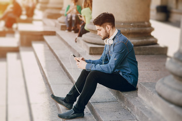 guy with headphones