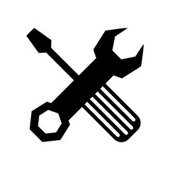 wrench and screwdriver tool icon image vector illustration design 