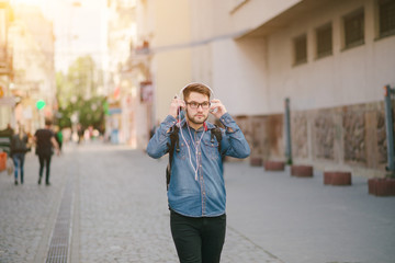 Fototapeta premium guy with headphones