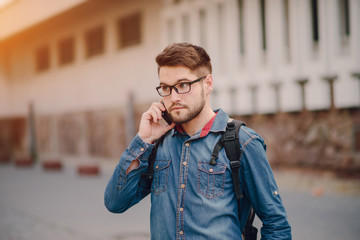 Fototapeta premium guy with headphones