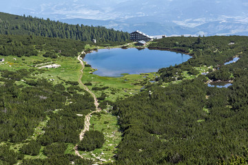 Panoramic view around Bezbog lake, Pirin Mountain, Bulgaria