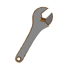 wrench icon over white background. repair tools concept. sketch and draw design. vector illustration