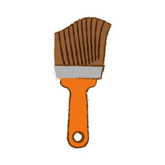Paint brush icon over white background. repair tools concept. sketch and draw design. vector illustration