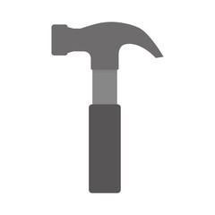 silhouette of hammer icon over white background. repair tools design. vector illustration