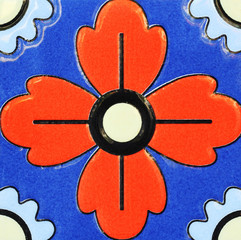 Background and texture flower pattern on ceramic tile