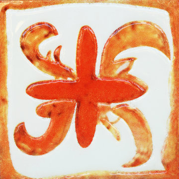 Background and texture Ancient pattern on ceramic tile
