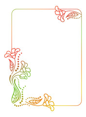 Obraz premium Beautiful vertical floral frame with gradient fill. 