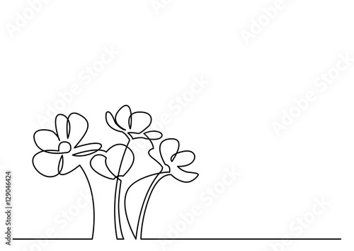 Continuous Line Drawing Flowers : Quot continuous line drawing of beautiful flowers stock image
