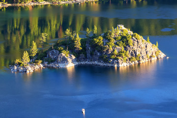 Fannette Island in Emerald Bay, Lake Tahoe, California, USA