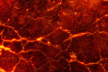 heat red cracked ground texture after eruption volcano - obrazy, fototapety, plakaty