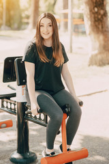 Fitness girl on a walk