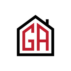 simple initial logo pentagon house