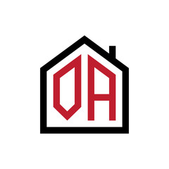 simple initial logo pentagon house