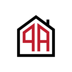 simple initial logo pentagon house