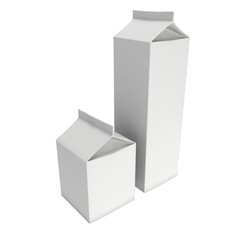 Milk or juice box. Retail package mockup. 3d render illustration isolated on white.