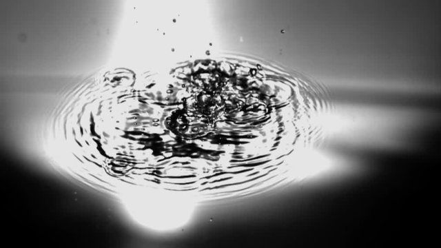 Silver Water Drips in Slow Motion