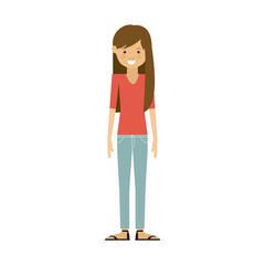 Fototapeta premium Girl cartoon icon. Female avatar person people and human theme. Isolated design. Vector illustration