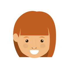 Fototapeta premium Girl head icon. Female avatar person people and human theme. Isolated design. Vector illustration