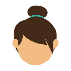 Girl head icon. Female avatar person people and human theme. Isolated design. Vector illustration