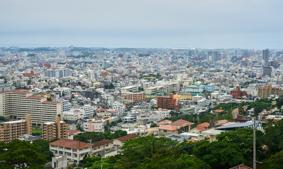 Fototapeta na wymiar Panorama of Naha from Shuri Castle, Okinawa