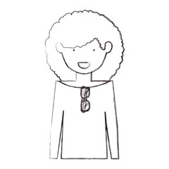 Girl with glasses icon. Female avatar person people and human theme. Isolated design. Vector illustration