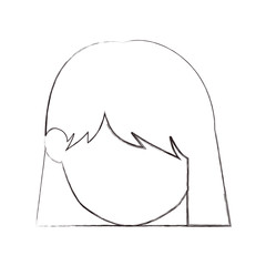 Girl head icon. Female avatar person people and human theme. Isolated design. Vector illustration