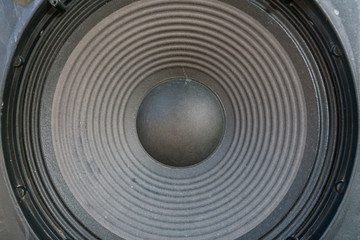Frontal image audio speaker with undulating membrane.
speaker close up - Music, Volume concept.