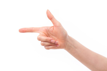 hand pointing to side way