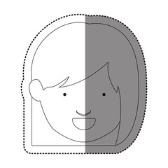 Girl head icon. Female avatar person people and human theme. Isolated design. Vector illustration